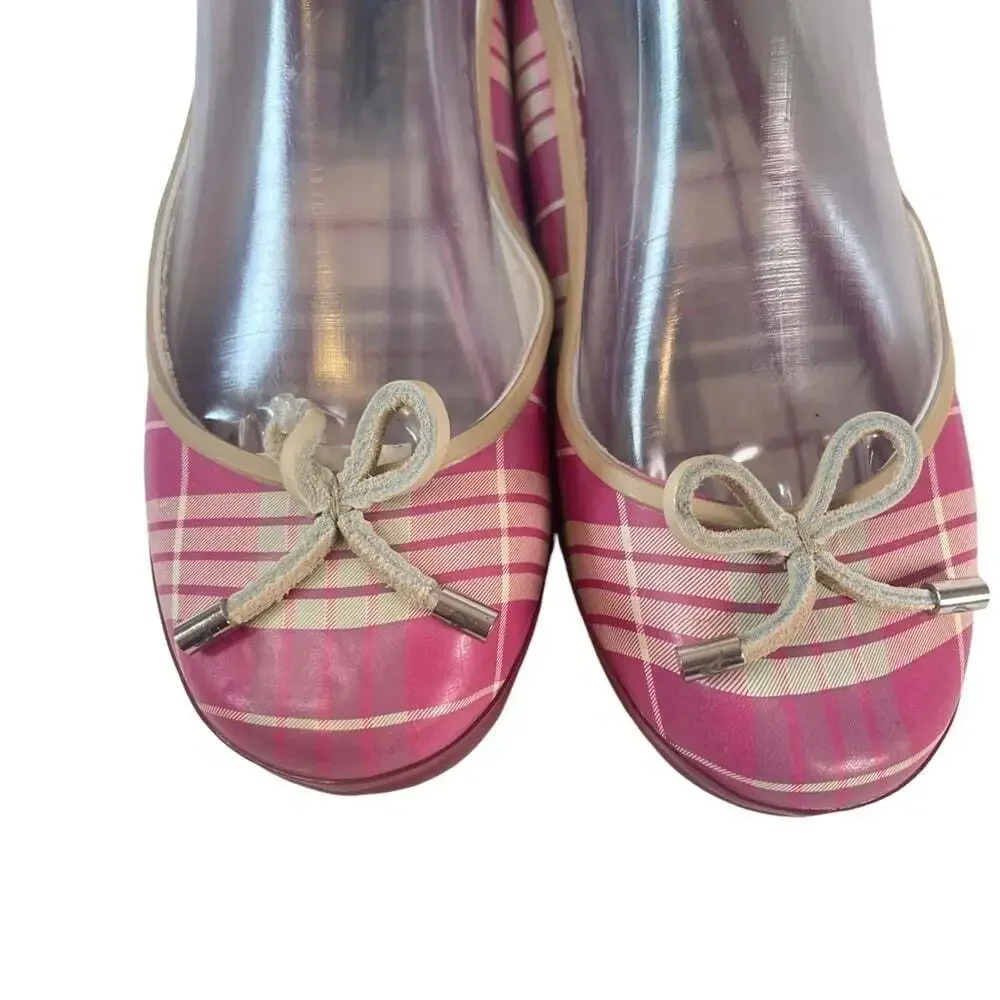 Sperry Top-Siders Pink Plaid Rubber Low Ankle Rain Boots Size 6.5